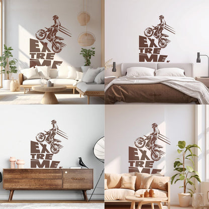 Wall Decals Speed Extreme Sport Motorcycle Biker Riding Multi Color Selection