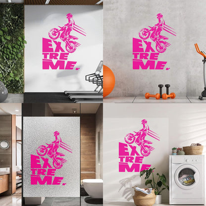 Wall Decals Speed Extreme Sport Motorcycle Biker Riding Multi Color Selection