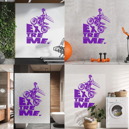 Wall Decals Speed Extreme Sport Motorcycle Biker Riding Multi Color Selection