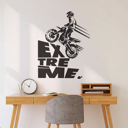 Wall Decals Speed Extreme Sport Motorcycle Biker Riding Multi Color Selection