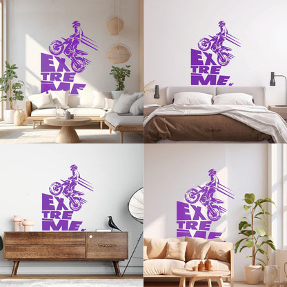 Wall Decals Speed Extreme Sport Motorcycle Biker Riding Multi Color Selection