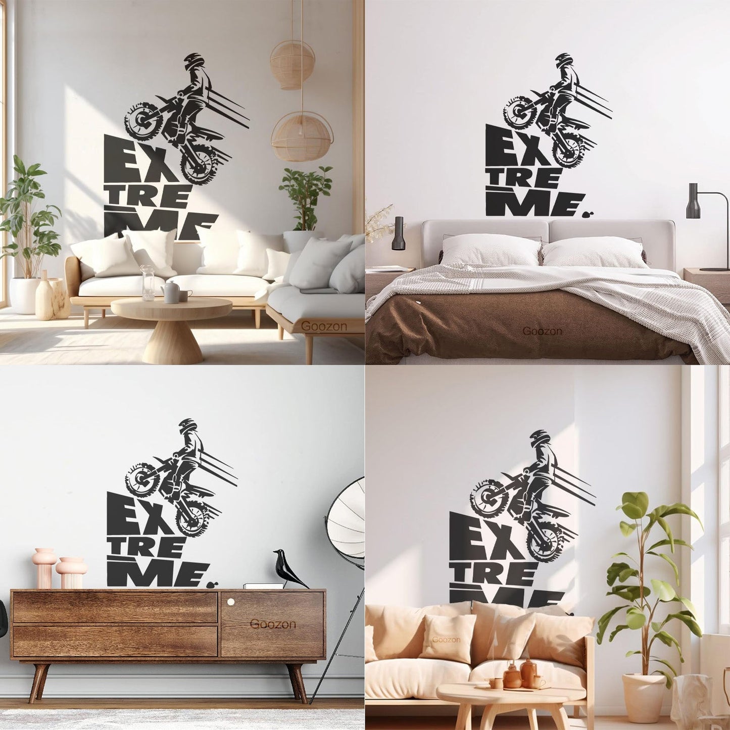 Wall Decals Speed Extreme Sport Motorcycle Biker Riding Multi Color Selection