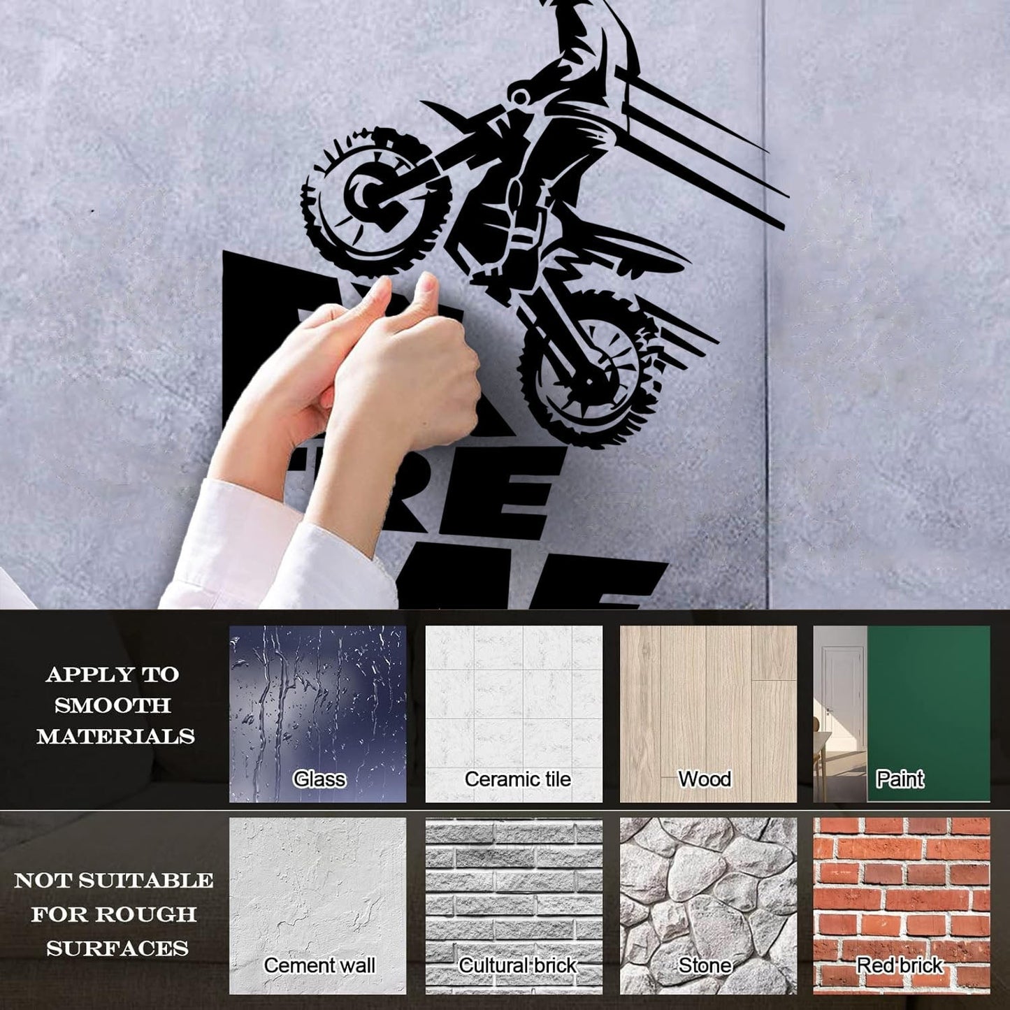 Wall Decals Speed Extreme Sport Motorcycle Biker Riding Multi Color Selection