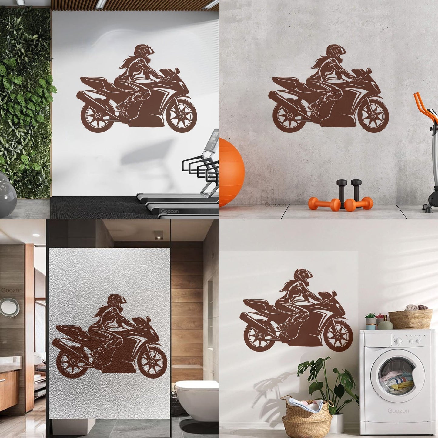Vinyl Wall Decals Speed Racing Appeal Girl On A Motorcycle Equipped With Transfer Film Kit