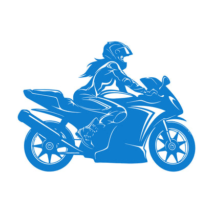 Vinyl Wall Decals Speed Racing Appeal Girl On A Motorcycle Equipped With Transfer Film Kit