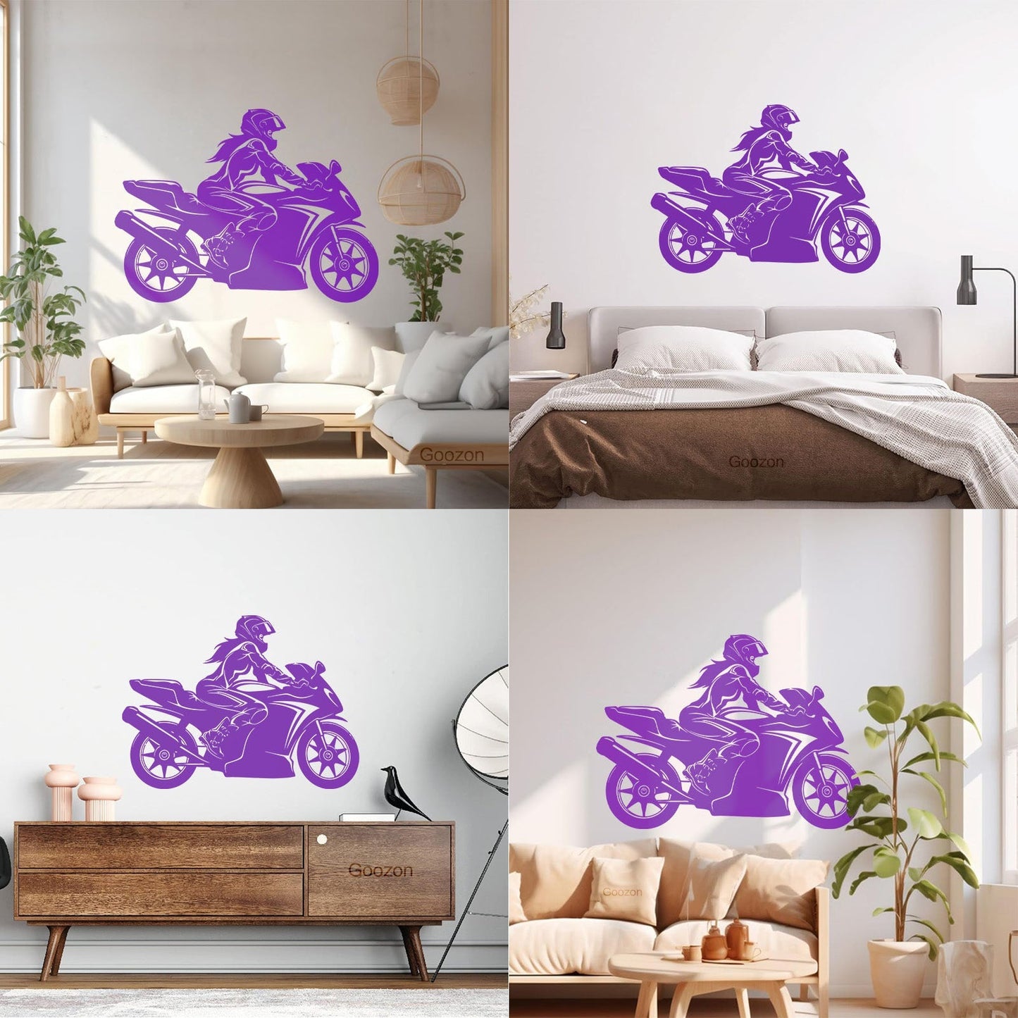Vinyl Wall Decals Speed Racing Appeal Girl On A Motorcycle Equipped With Transfer Film Kit