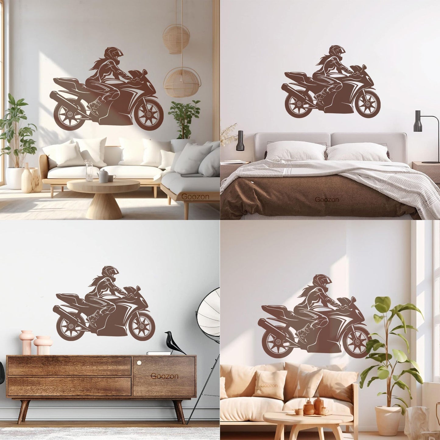 Vinyl Wall Decals Speed Racing Appeal Girl On A Motorcycle Equipped With Transfer Film Kit