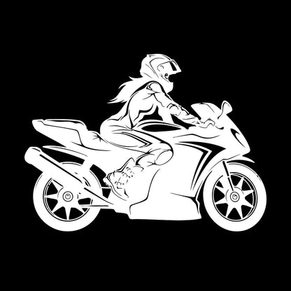Vinyl Wall Decals Speed Racing Appeal Girl On A Motorcycle Equipped With Transfer Film Kit