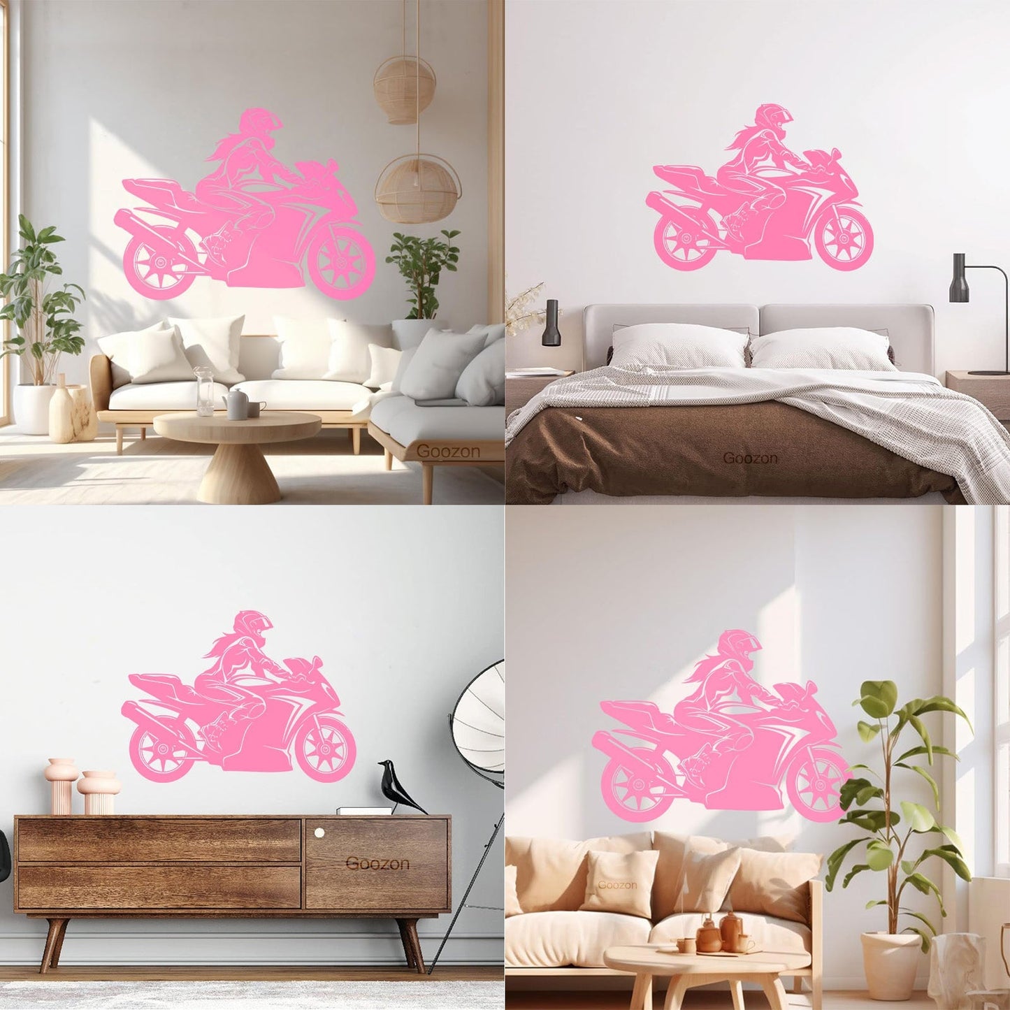 Vinyl Wall Decals Speed Racing Appeal Girl On A Motorcycle Equipped With Transfer Film Kit