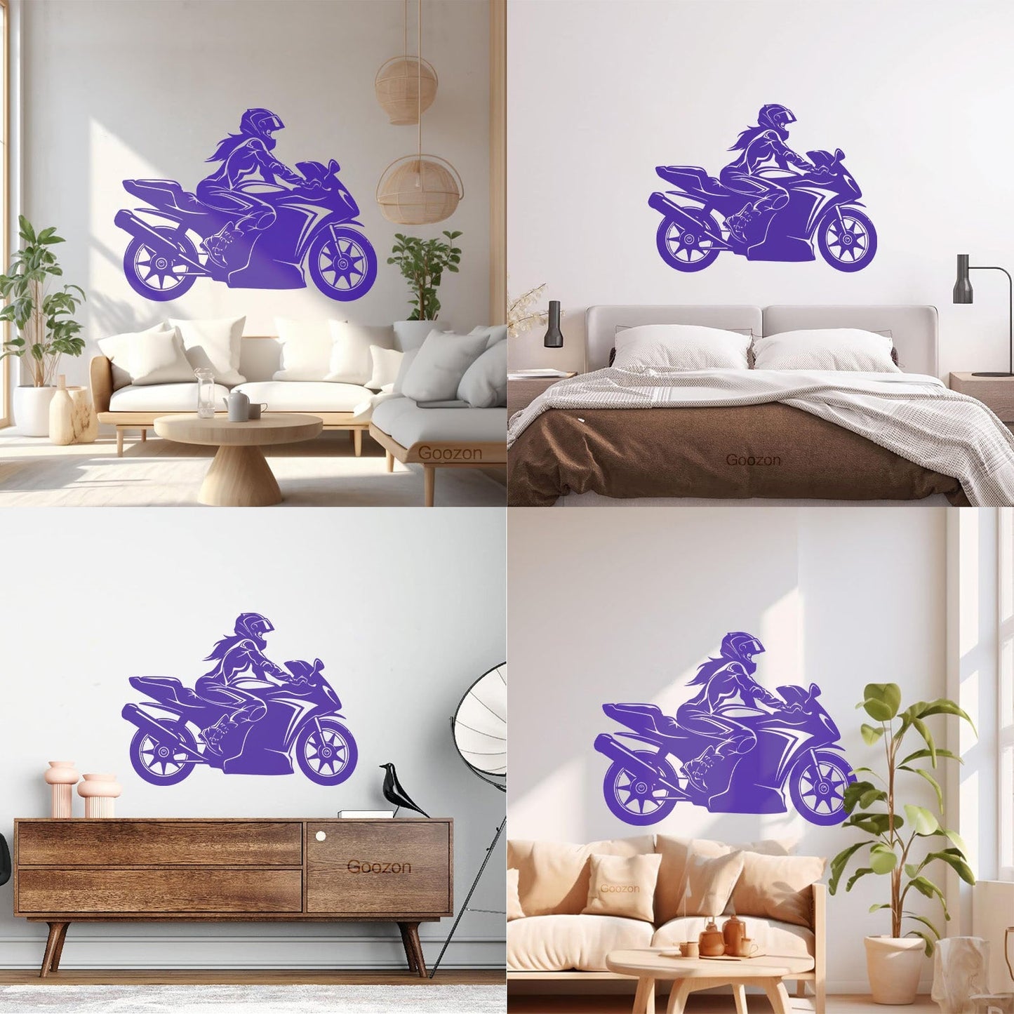 Vinyl Wall Decals Speed Racing Appeal Girl On A Motorcycle Equipped With Transfer Film Kit