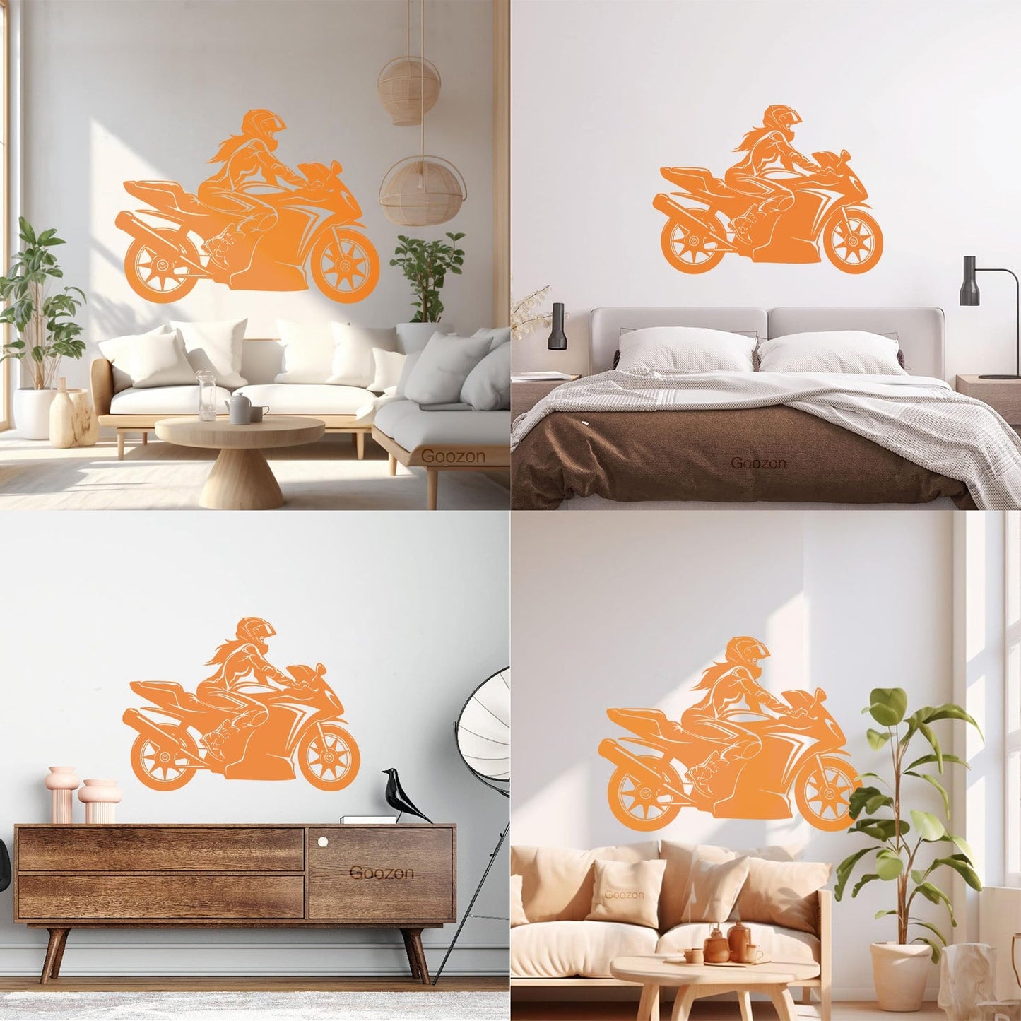 Vinyl Wall Decals Speed Racing Appeal Girl On A Motorcycle Equipped With Transfer Film Kit
