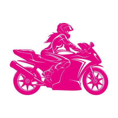 Vinyl Wall Decals Speed Racing Appeal Girl On A Motorcycle Equipped With Transfer Film Kit