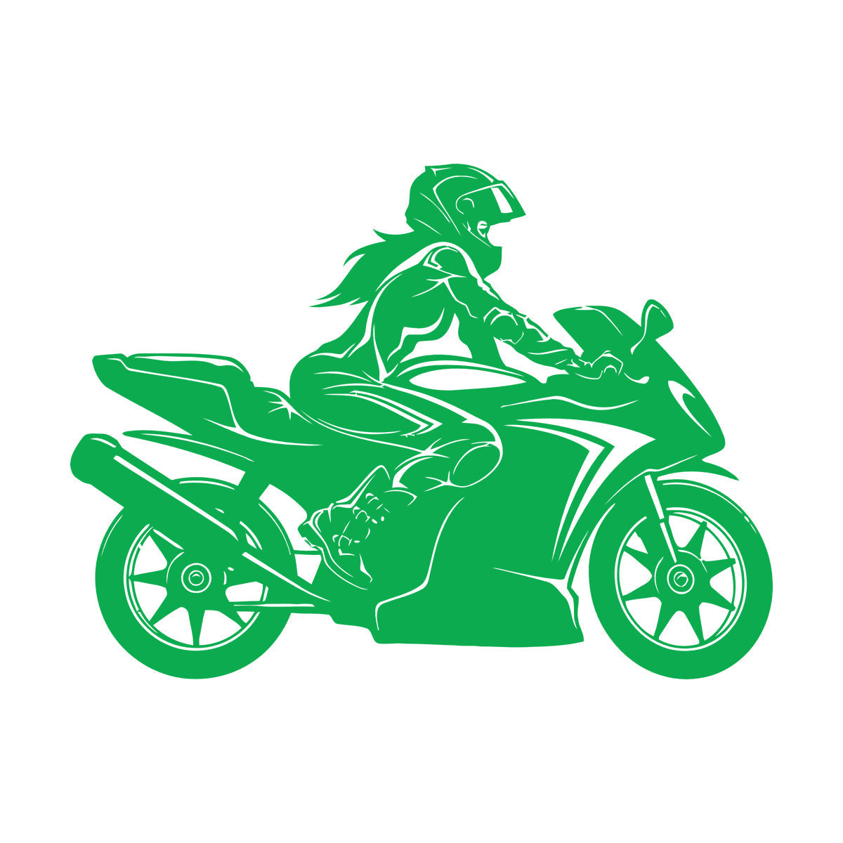 Vinyl Wall Decals Speed Racing Appeal Girl On A Motorcycle Equipped With Transfer Film Kit