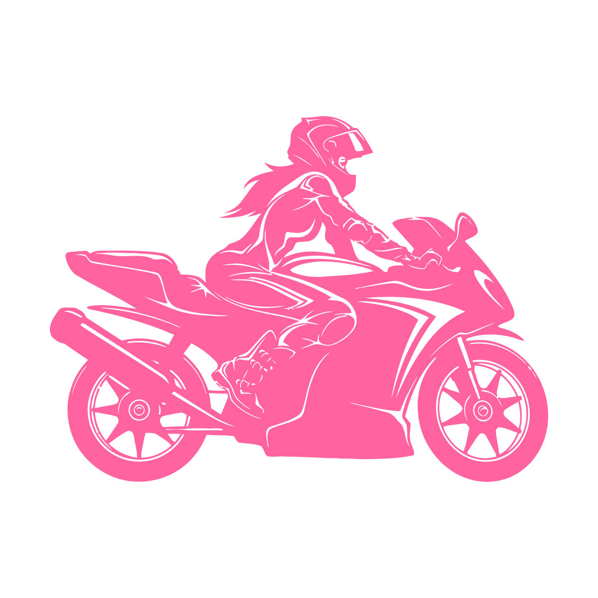 Vinyl Wall Decals Speed Racing Appeal Girl On A Motorcycle Equipped With Transfer Film Kit