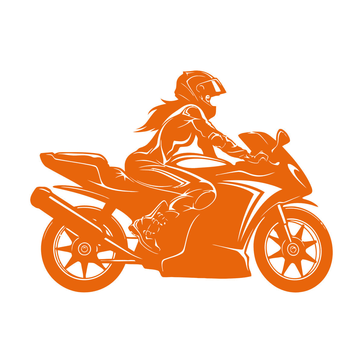 Vinyl Wall Decals Speed Racing Appeal Girl On A Motorcycle Equipped With Transfer Film Kit