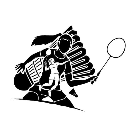 Mural And Wall Vinyl Decal Sport Athlete Game Tennis Ball Court Racket Art Mural Painting