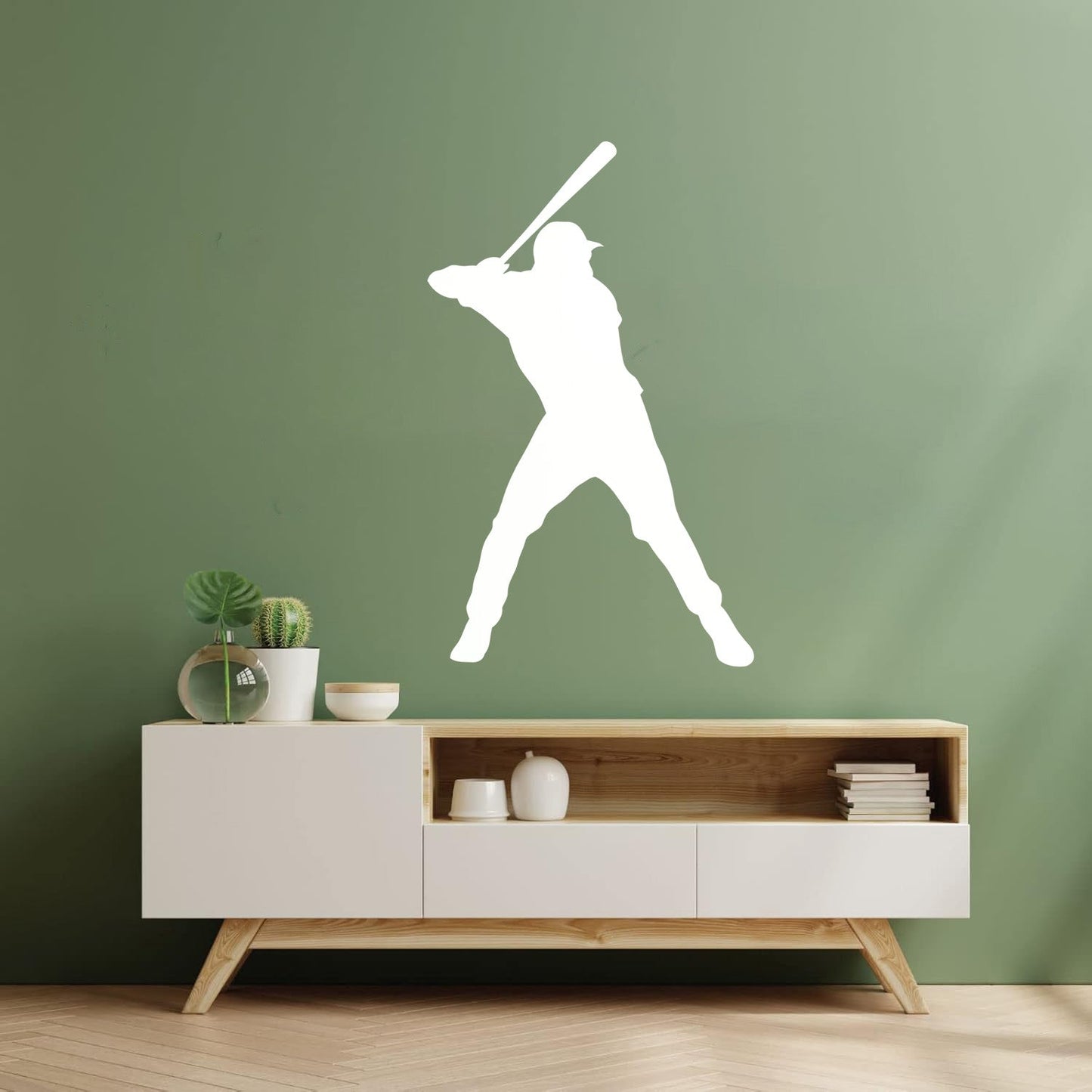 Wall Vinyl Sticker Decor Sport Baseball Man Player Home Team Waterproof