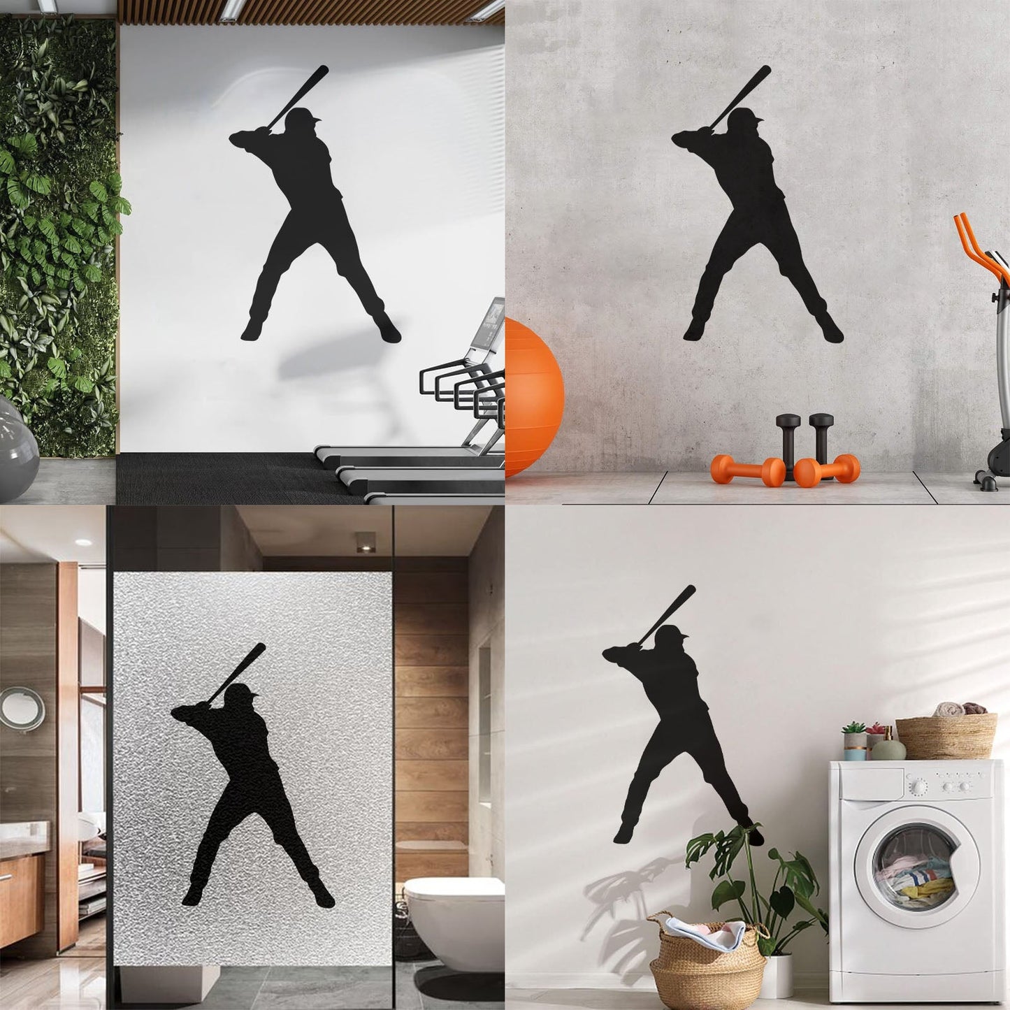 Wall Vinyl Sticker Decor Sport Baseball Man Player Home Team Waterproof