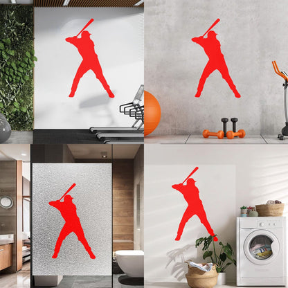 Wall Vinyl Sticker Decor Sport Baseball Man Player Home Team Waterproof