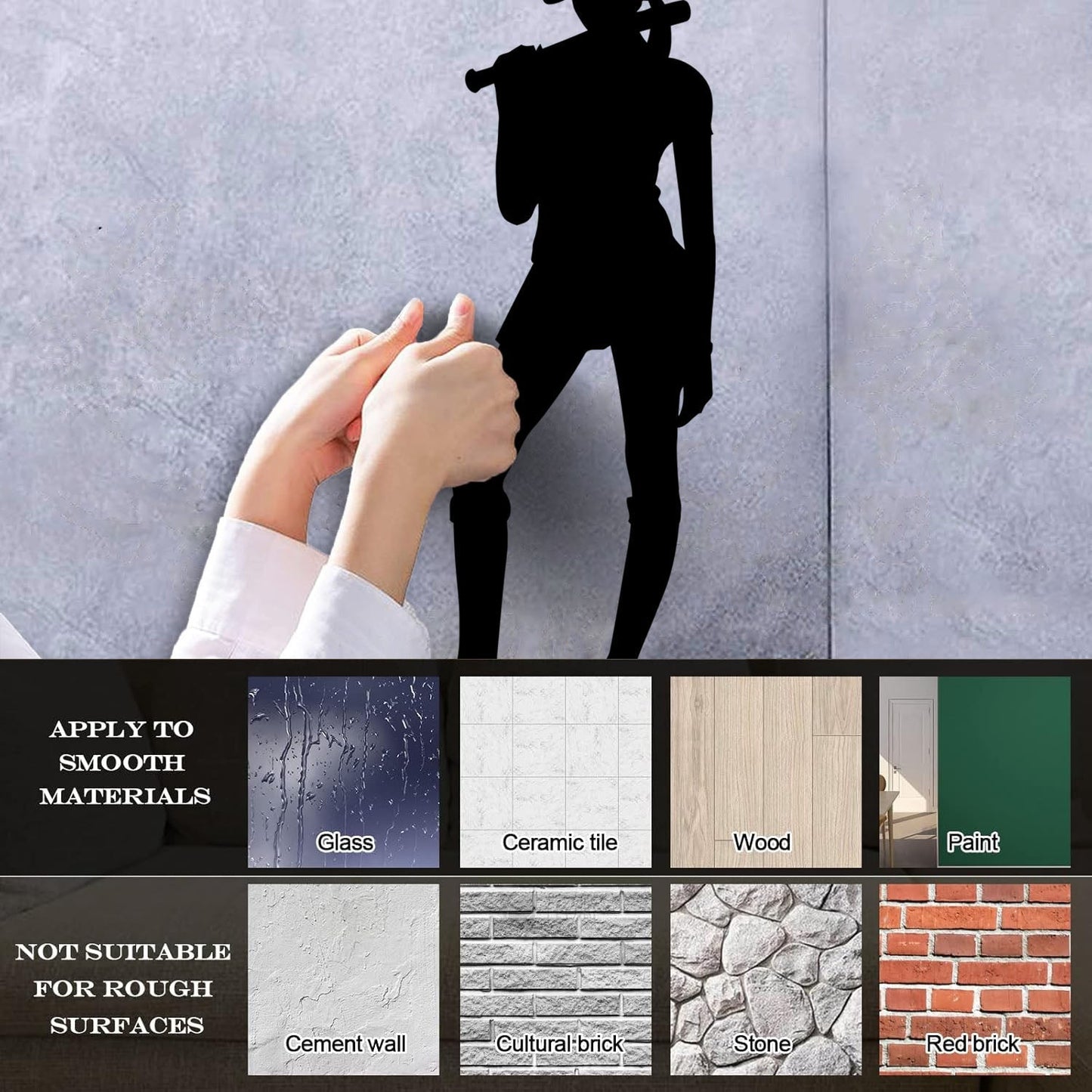 Fine Carving Stickers Sport Baseball Appeal Girl Player Bat It Won'T Fall Off