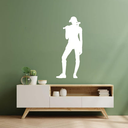 Fine Carving Stickers Sport Baseball Appeal Girl Player Bat It Won'T Fall Off