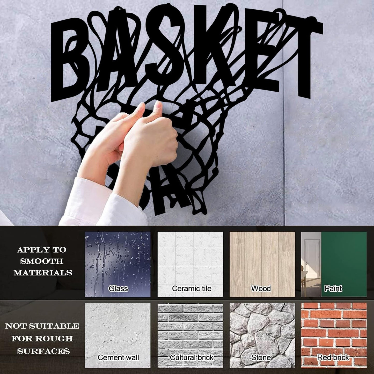 Wall Stickers Sport Basketball Game Sports Ball Hoop Fan Personalized Customization