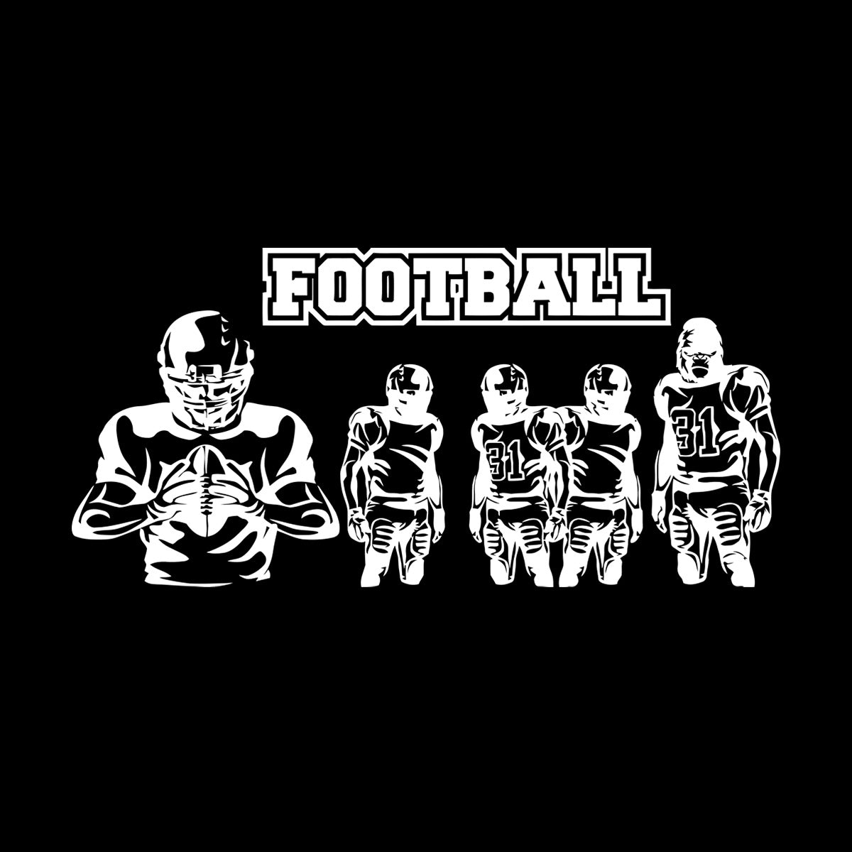 Wall Decals Sport Football Players Gorilla Team Game Removable Without Leaving Glue