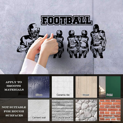 Wall Decals Sport Football Players Gorilla Team Game Removable Without Leaving Glue