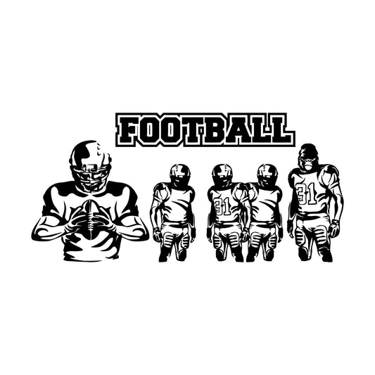 Wall Decals Sport Football Players Gorilla Team Game Removable Without Leaving Glue
