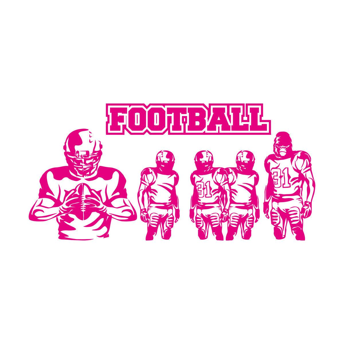 Wall Decals Sport Football Players Gorilla Team Game Removable Without Leaving Glue