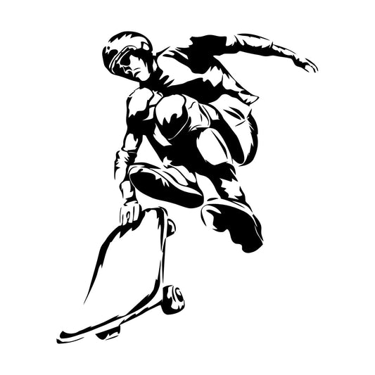 Engraving Decals Sport Skateboarder Picture Jumping Tattoo Culture
