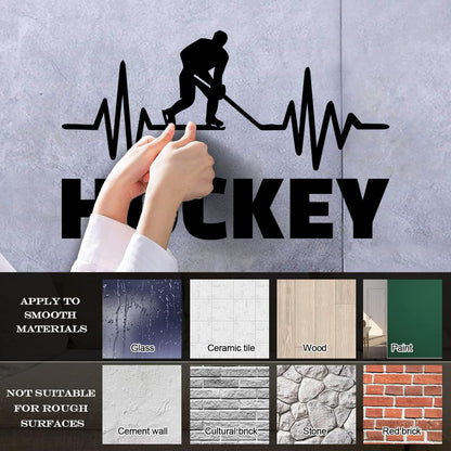 Mural And Wall Vinyl Decal Hockey Player Stick Puck Sports Fan Room Removable Without Leaving Glue