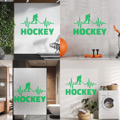 Mural And Wall Vinyl Decal Hockey Player Stick Puck Sports Fan Room Removable Without Leaving Glue