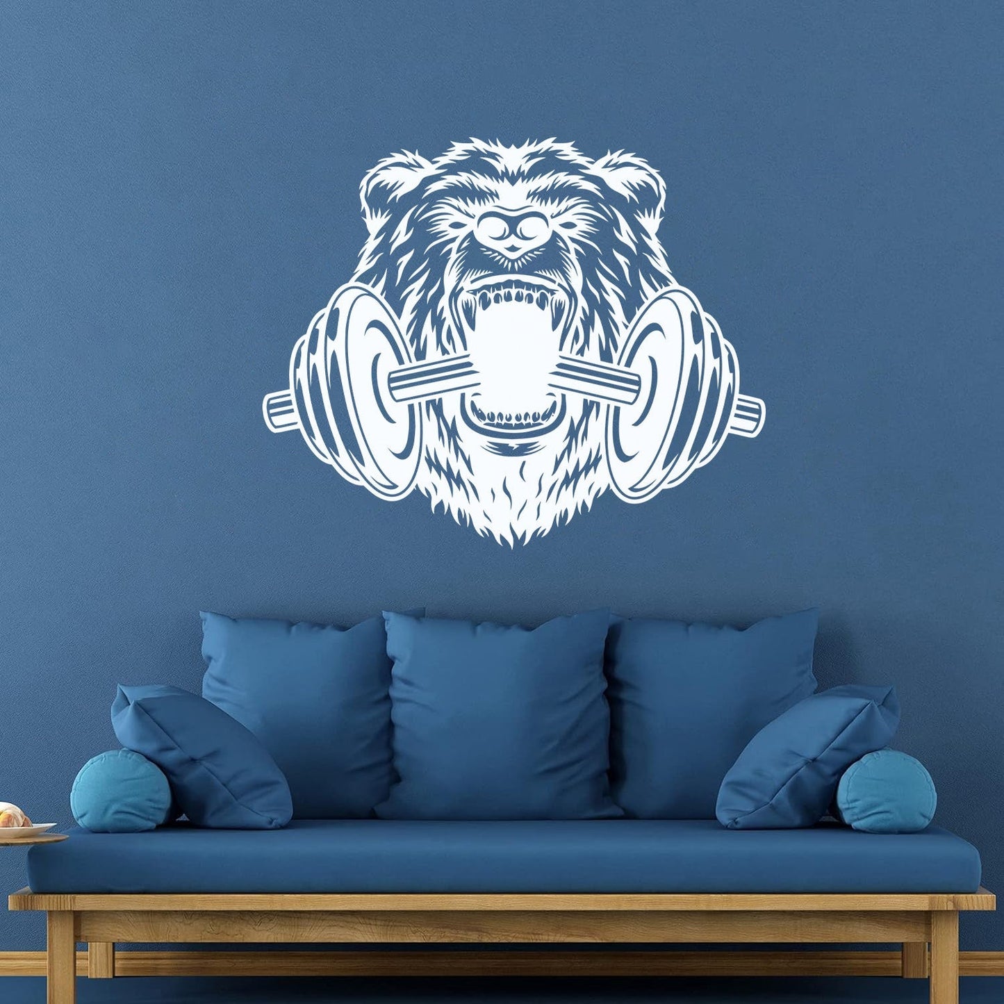 Fine Carving Decals Sports Power Gymnastics Fitnesscenter Barbell Bear Head Animal Easy Installation