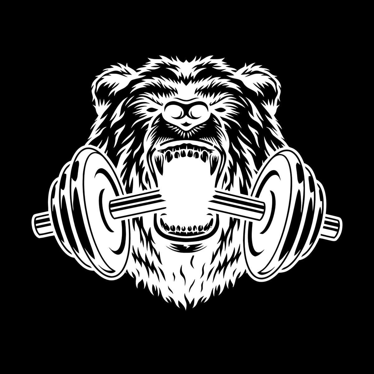 Fine Carving Decals Sports Power Gymnastics Fitnesscenter Barbell Bear Head Animal Easy Installation