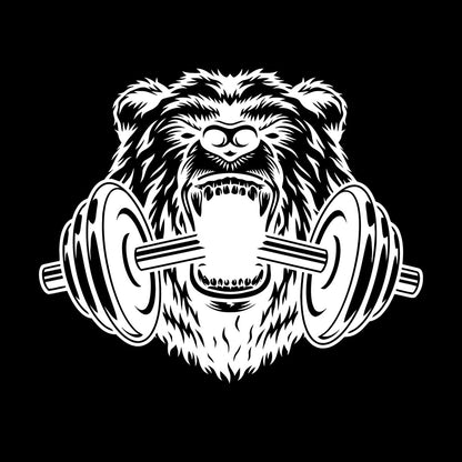 Fine Carving Decals Sports Power Gymnastics Fitnesscenter Barbell Bear Head Animal Easy Installation