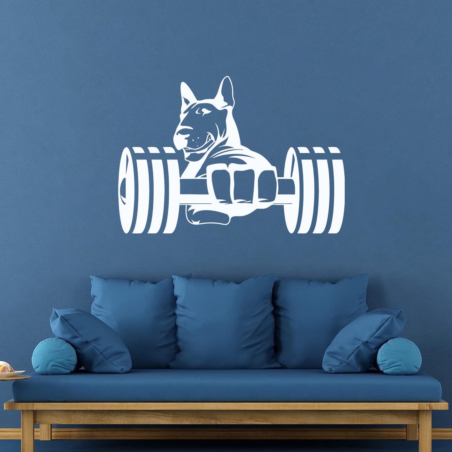 Wall Stickers Paster Paper Strong Dog Athlete Bic Dumbbells Gymnastics Store Decoration