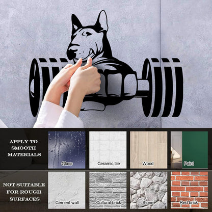 Wall Stickers Paster Paper Strong Dog Athlete Bic Dumbbells Gymnastics Store Decoration