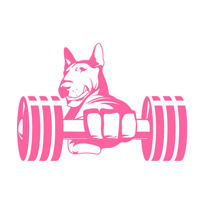 Wall Stickers Paster Paper Strong Dog Athlete Bic Dumbbells Gymnastics Store Decoration