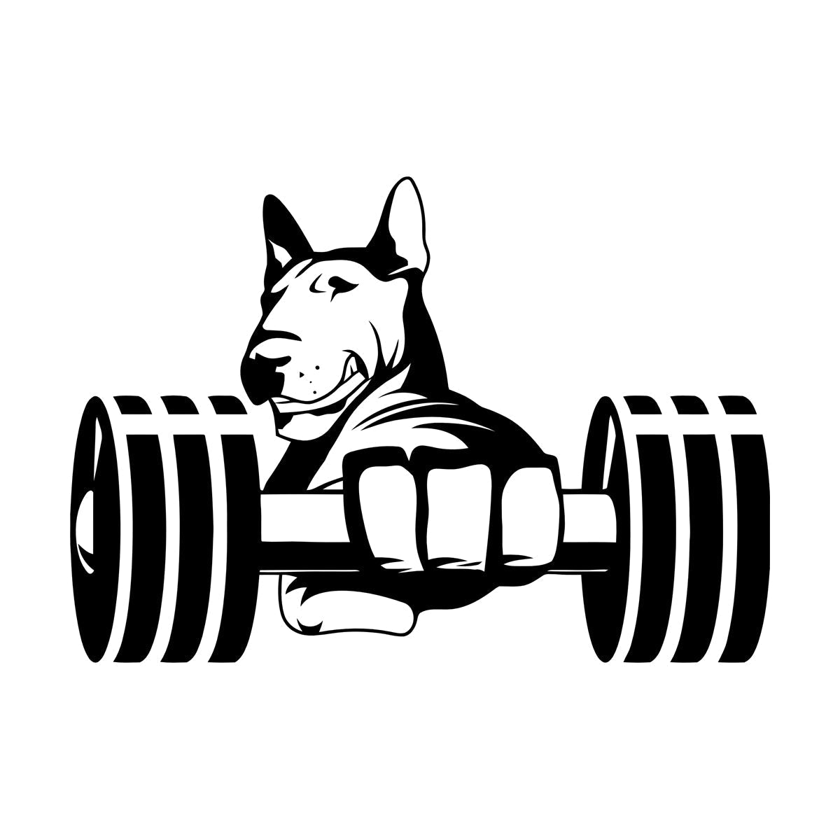 Wall Stickers Paster Paper Strong Dog Athlete Bic Dumbbells Gymnastics Store Decoration