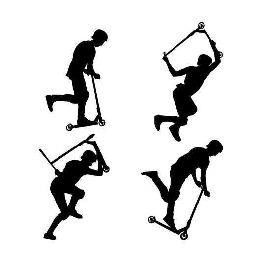 Wall Decals Pvc Stunt Scooter Teenager Extreme Sports Art Mural Painting