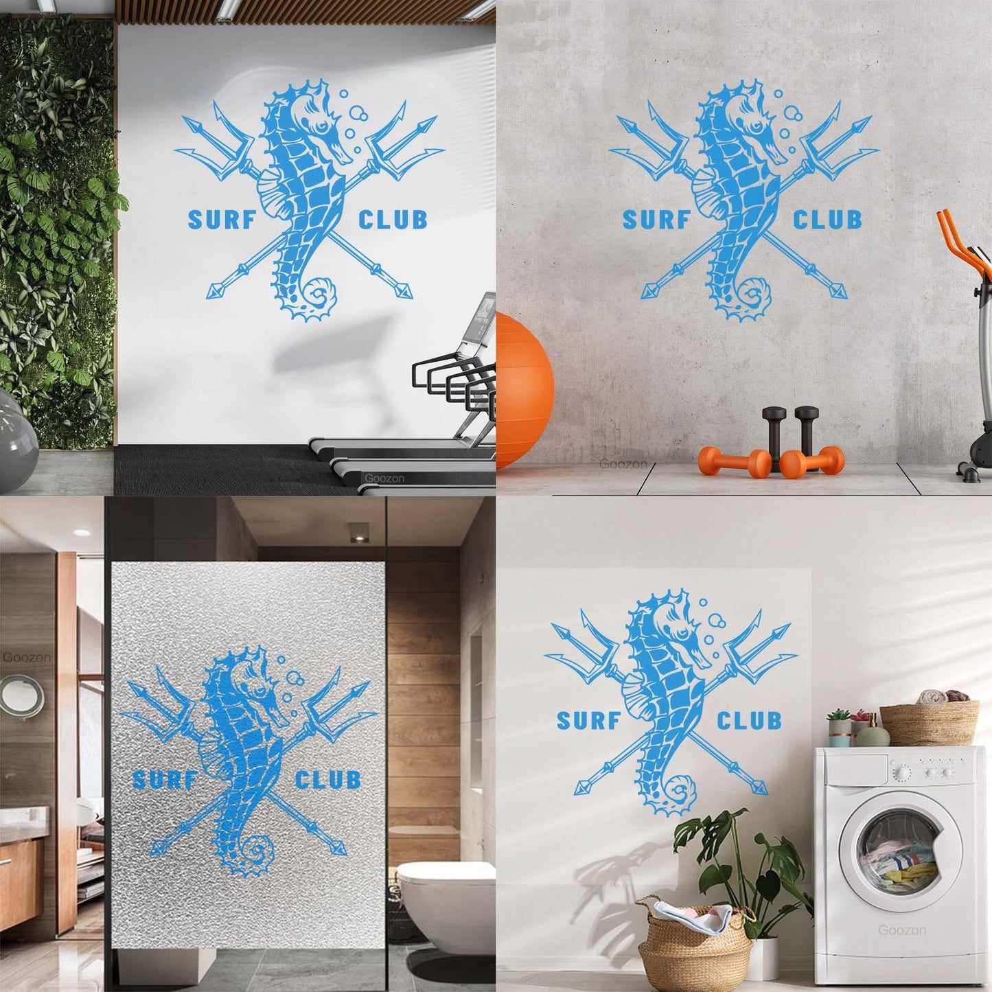 Wall Stickers Paster Paper Surfing Club Logo Sea Horse Water Sports Surfer Car Body Decoration