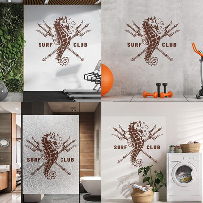 Wall Stickers Paster Paper Surfing Club Logo Sea Horse Water Sports Surfer Car Body Decoration