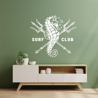 Wall Stickers Paster Paper Surfing Club Logo Sea Horse Water Sports Surfer Car Body Decoration