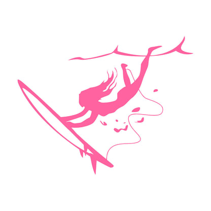 Wall Stickers Surfing Girl Extreme Sports Ocean Beach Store Decoration