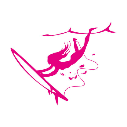 Wall Stickers Surfing Girl Extreme Sports Ocean Beach Store Decoration