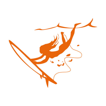 Wall Stickers Surfing Girl Extreme Sports Ocean Beach Store Decoration