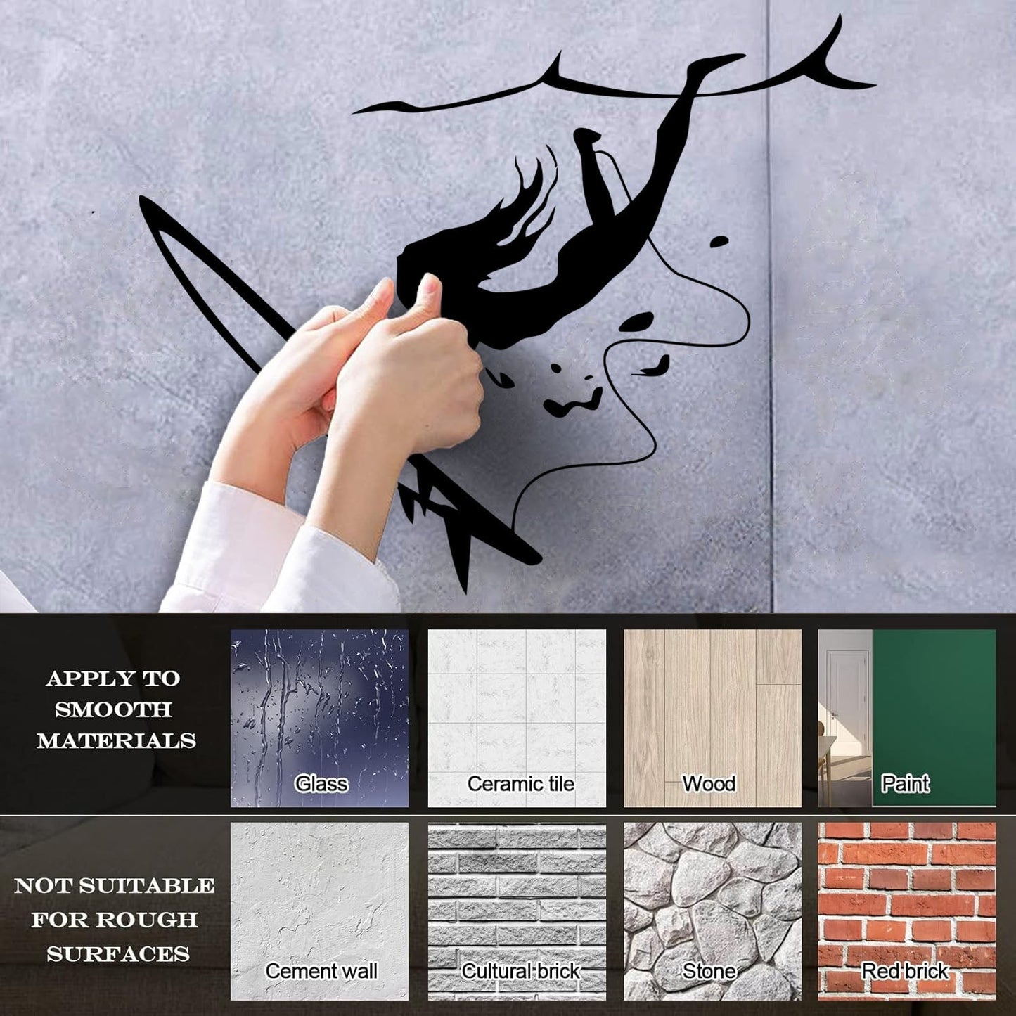 Wall Stickers Surfing Girl Extreme Sports Ocean Beach Store Decoration