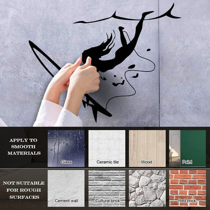 Wall Stickers Surfing Girl Extreme Sports Ocean Beach Store Decoration