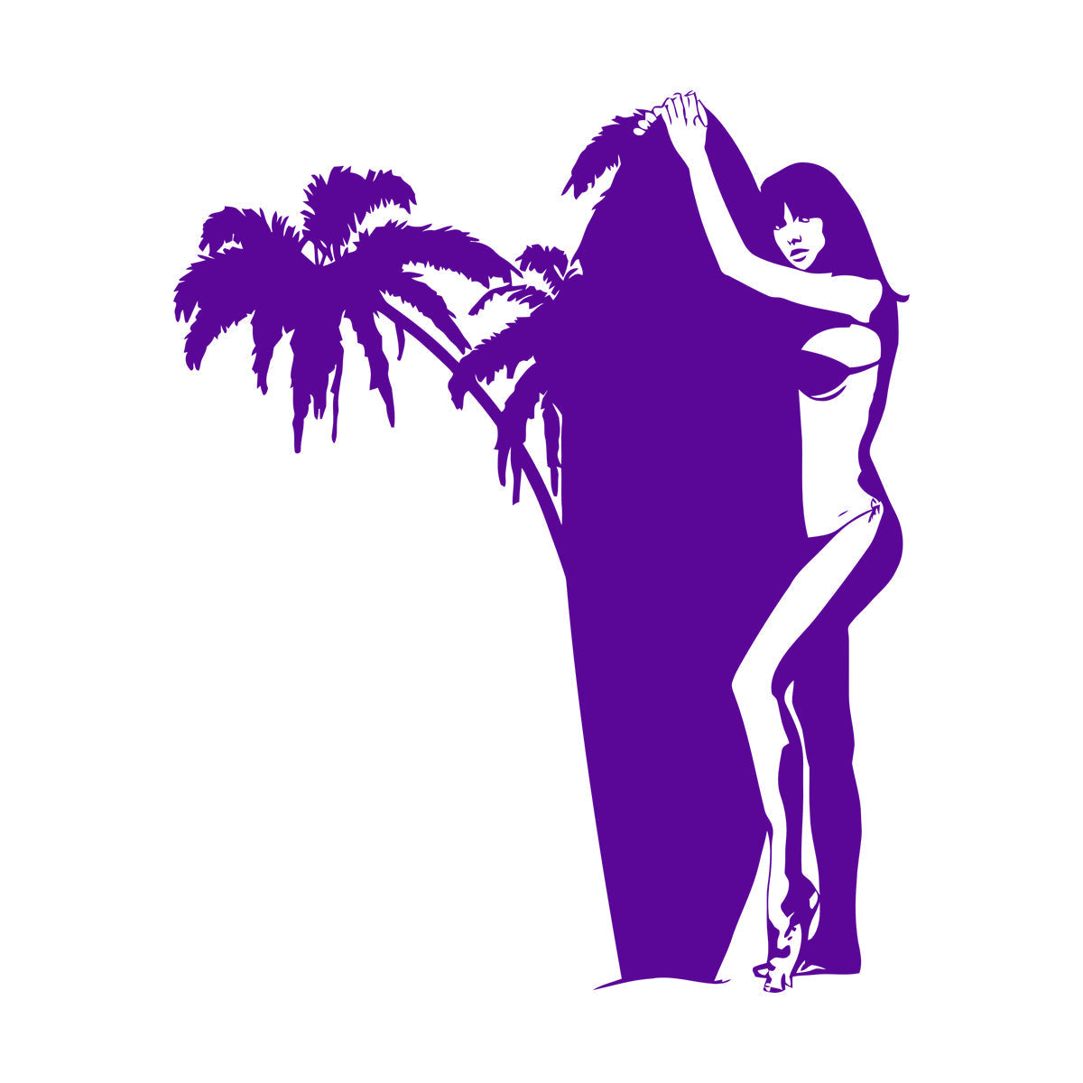 Fine Carving Decals Surfing Girl Surf Palm Beach Sports Tattoo Culture